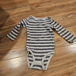 Striped Simple Joys Gray and Black Kids One Piece 12 Months